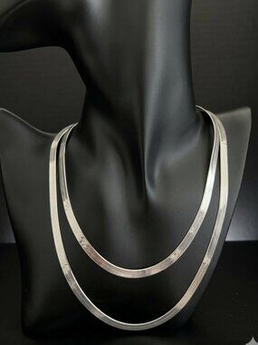 Milor Italy 925 Sterling Silver Herringbone Necklace 34” 5.5mm Wide – 24g Heavy